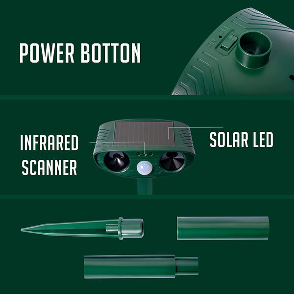 Upgraded Ultrasonic Solar Animal Repeller