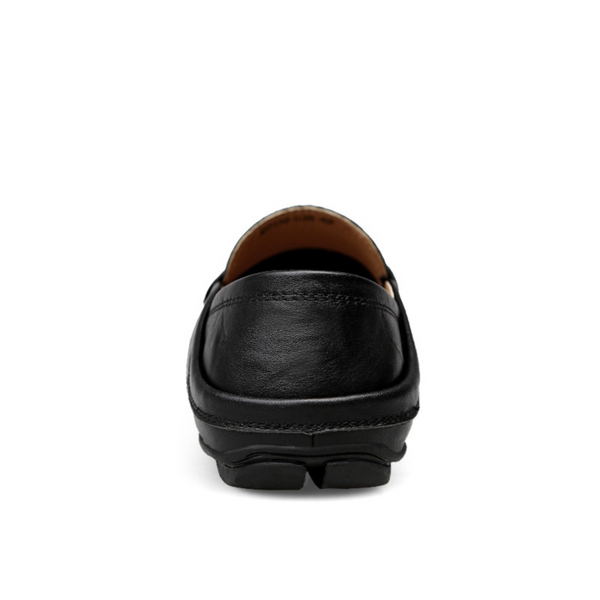 Black Breathable Lightweight Leather Loafers