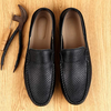 Black Breathable Lightweight Leather Loafers