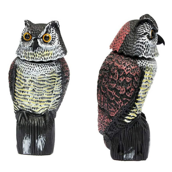 360° Rotating Owl Bird Deterrent with Sound – Outdoor Predator Decoy