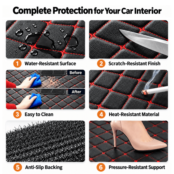 Custom-Fit Luxury Car Floor Mats – Full Coverage, Waterproof & Non-Slip