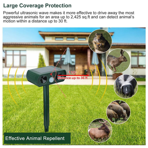 Solar Powered Motion Sensor Animal Repellent