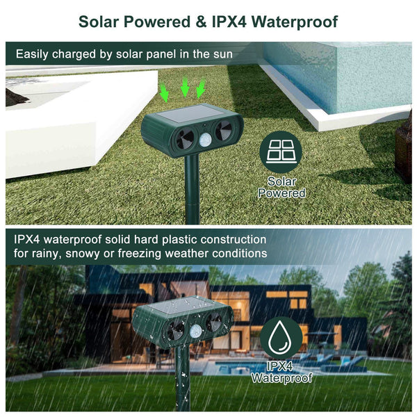 Solar Powered Motion Sensor Animal Repellent