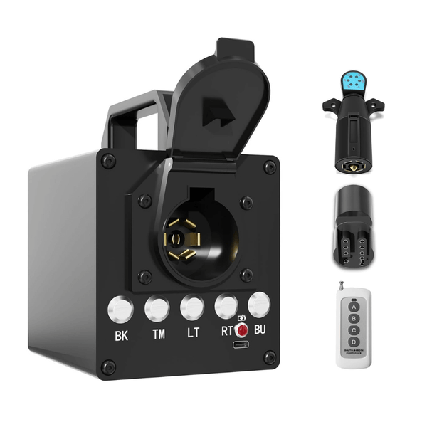 Portable Trailer Light Tester Box – Wireless Remote, Built-In Battery, Full-Function 7-Pin Diagnostic Tool