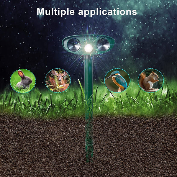 Upgraded Ultrasonic Solar Animal Repeller
