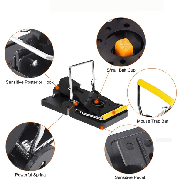 6 Packs Mouse Traps, Reusable Mousetrap Catcher Instant Kill, Powerful Spring