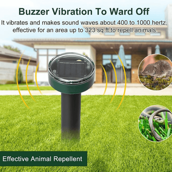 4Pcs Solar Mole Repeller Ultrasonic Gopher Ground