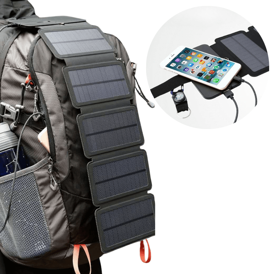 OutdoorFoldingSolarPanelCharger_5-Panel9WUSBSolarPowerBankforTravel_Camping_Hiking